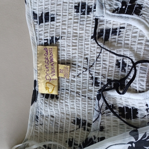 Princess Vera Wang floral tunic, white & black, M - Picture 3 of 6